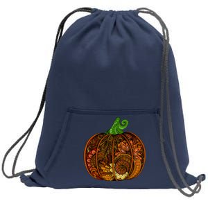 Abstract Pumpkin Thanksgiving Logo Sweatshirt Cinch Pack Bag