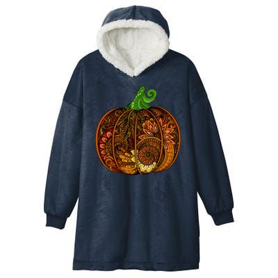 Abstract Pumpkin Thanksgiving Logo Hooded Wearable Blanket