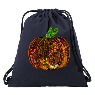 Abstract Pumpkin Thanksgiving Logo Drawstring Bag