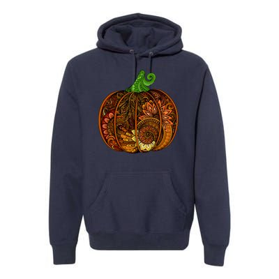 Abstract Pumpkin Thanksgiving Logo Premium Hoodie