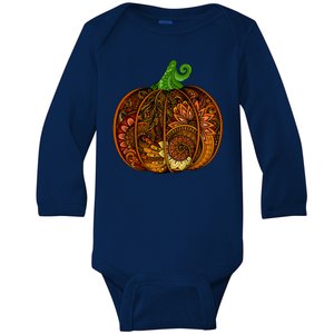 Abstract Pumpkin Thanksgiving Logo Baby Long Sleeve Bodysuit