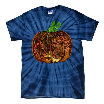 Abstract Pumpkin Thanksgiving Logo Tie-Dye T-Shirt