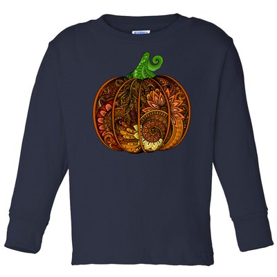 Abstract Pumpkin Thanksgiving Logo Toddler Long Sleeve Shirt