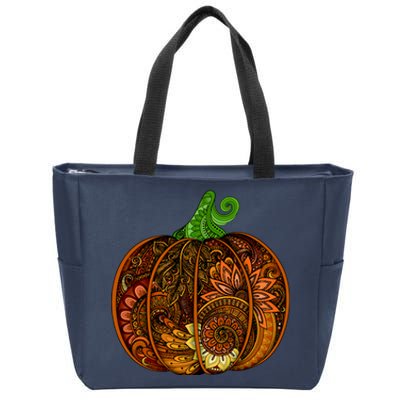 Abstract Pumpkin Thanksgiving Logo Zip Tote Bag