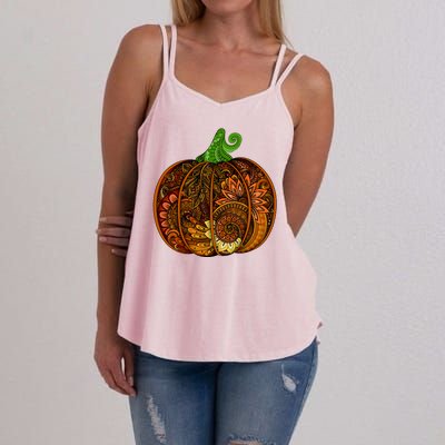 Abstract Pumpkin Thanksgiving Logo Women's Strappy Tank