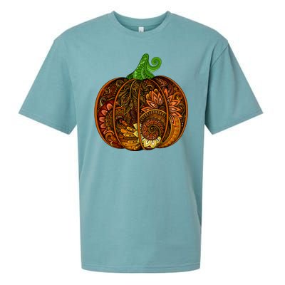 Abstract Pumpkin Thanksgiving Logo Sueded Cloud Jersey T-Shirt