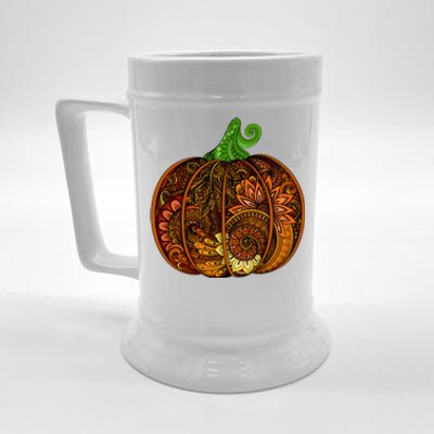 Abstract Pumpkin Thanksgiving Logo Beer Stein