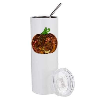 Abstract Pumpkin Thanksgiving Logo Stainless Steel Tumbler