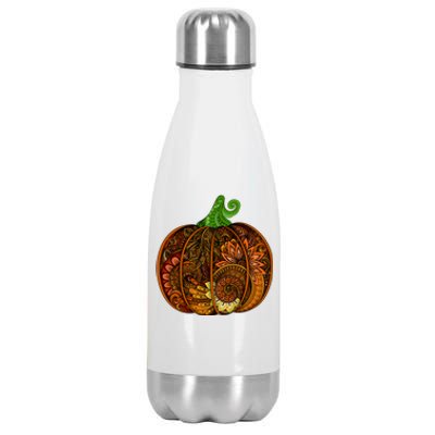 Abstract Pumpkin Thanksgiving Logo Stainless Steel Insulated Water Bottle