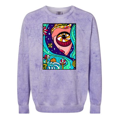 Abstract Sky Girl Colorblast Crewneck Sweatshirt