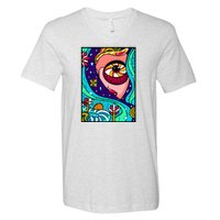 Abstract Sky Girl V-Neck T-Shirt