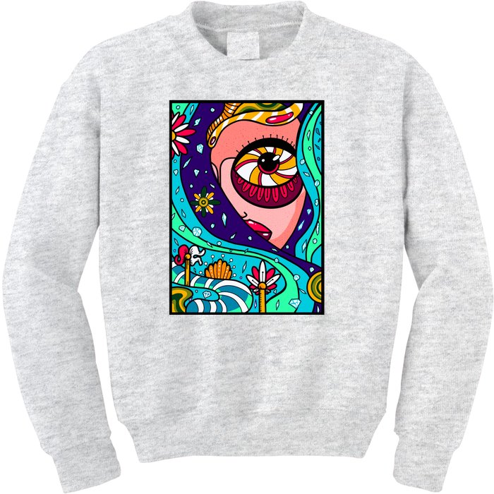 Abstract Sky Girl Kids Sweatshirt