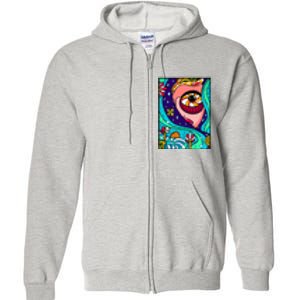 Abstract Sky Girl Full Zip Hoodie