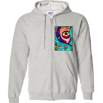 Abstract Sky Girl Full Zip Hoodie