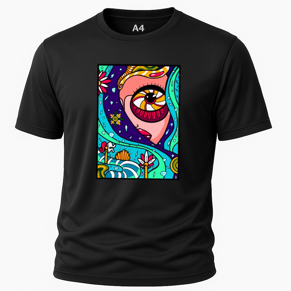 Abstract Sky Girl Cooling Performance Crew T-Shirt