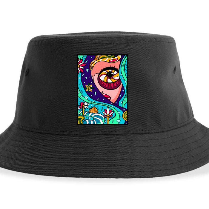 Abstract Sky Girl Sustainable Bucket Hat
