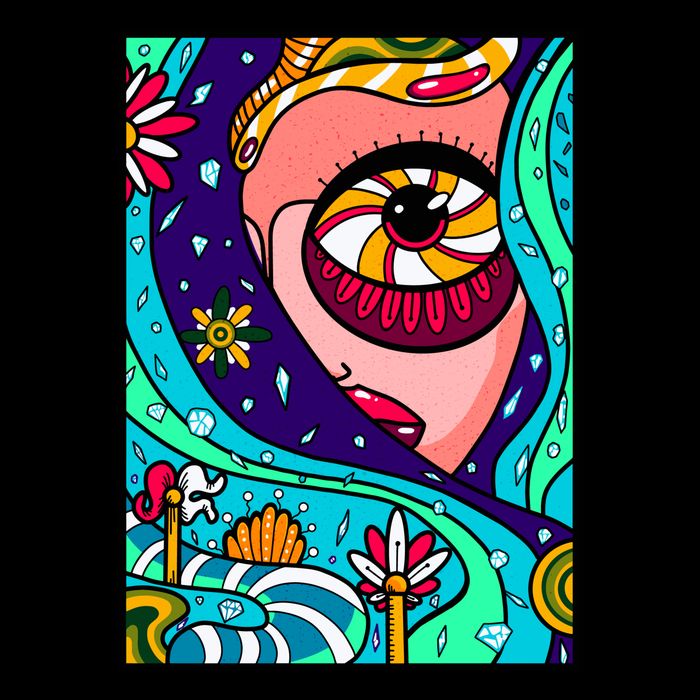 Abstract Sky Girl Sustainable Bucket Hat