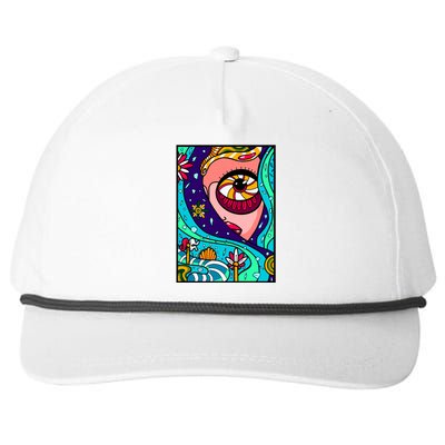 Abstract Sky Girl Snapback Five-Panel Rope Hat