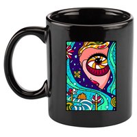 Abstract Sky Girl 11oz C Handle Ceramic Mug