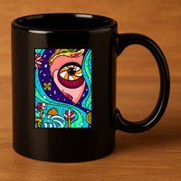 Abstract Sky Girl 11oz C Handle Ceramic Mug