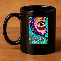 Abstract Sky Girl 11oz C Handle Ceramic Mug