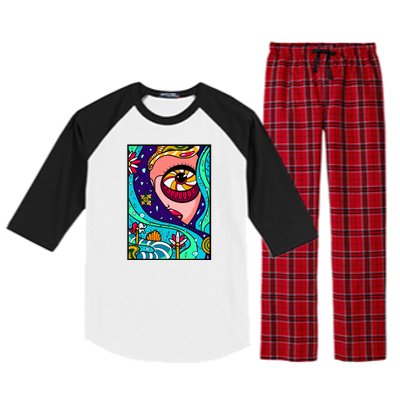 Abstract Sky Girl Raglan Sleeve Pajama Set