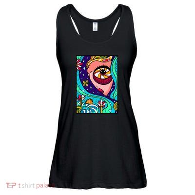 Abstract Sky Girl Ladies Essential Flowy Tank