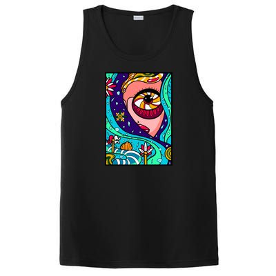 Abstract Sky Girl PosiCharge Competitor Tank