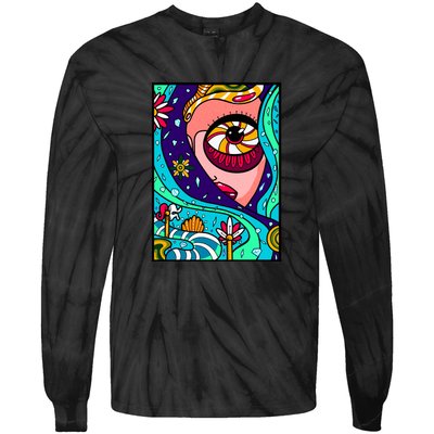 Abstract Sky Girl Tie-Dye Long Sleeve Shirt