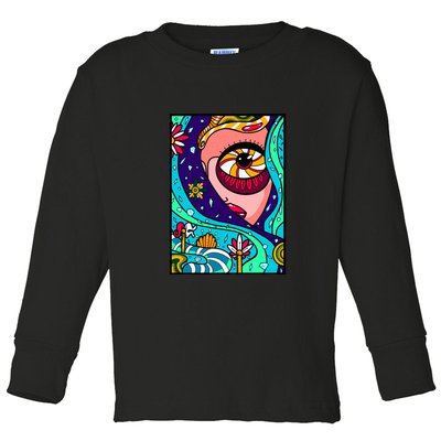 Abstract Sky Girl Toddler Long Sleeve Shirt