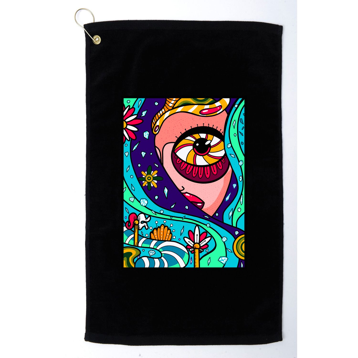 Abstract Sky Girl Golf Towel