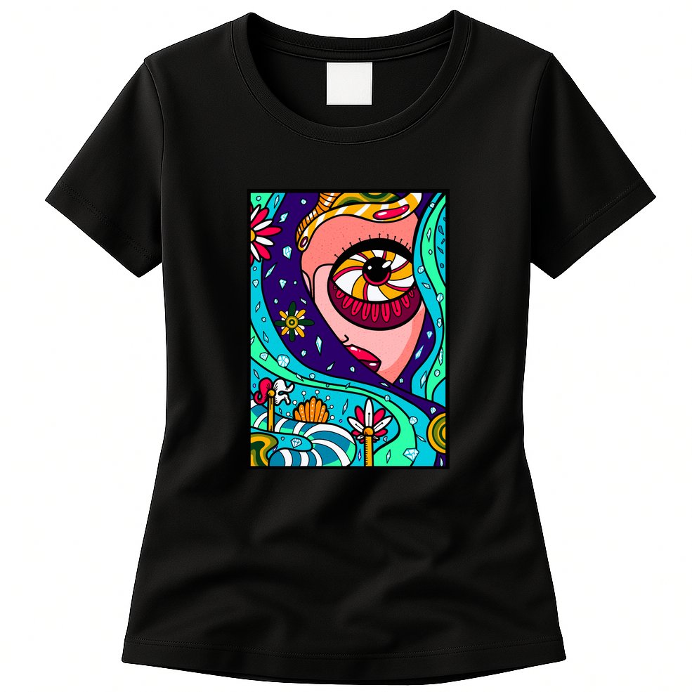 Abstract Sky Girl Womens T-Shirt