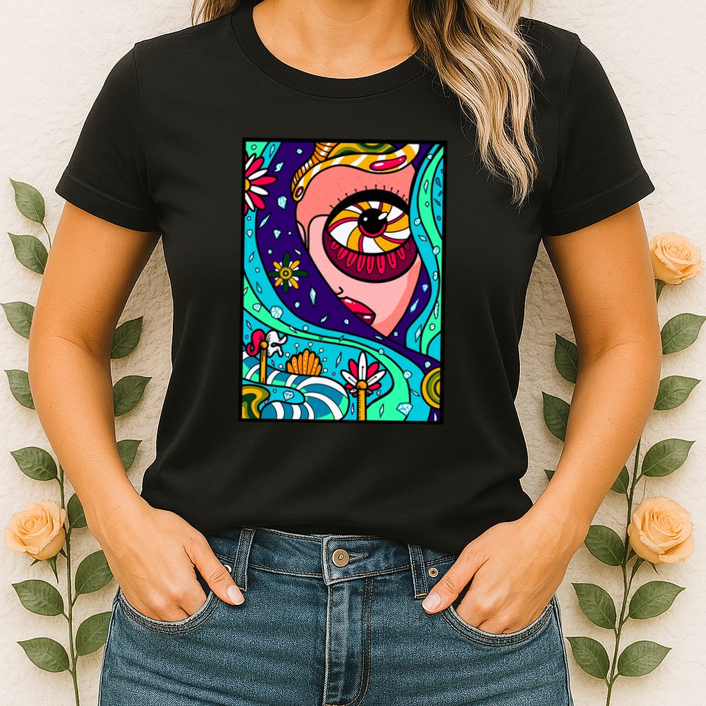 Abstract Sky Girl Womens T-Shirt