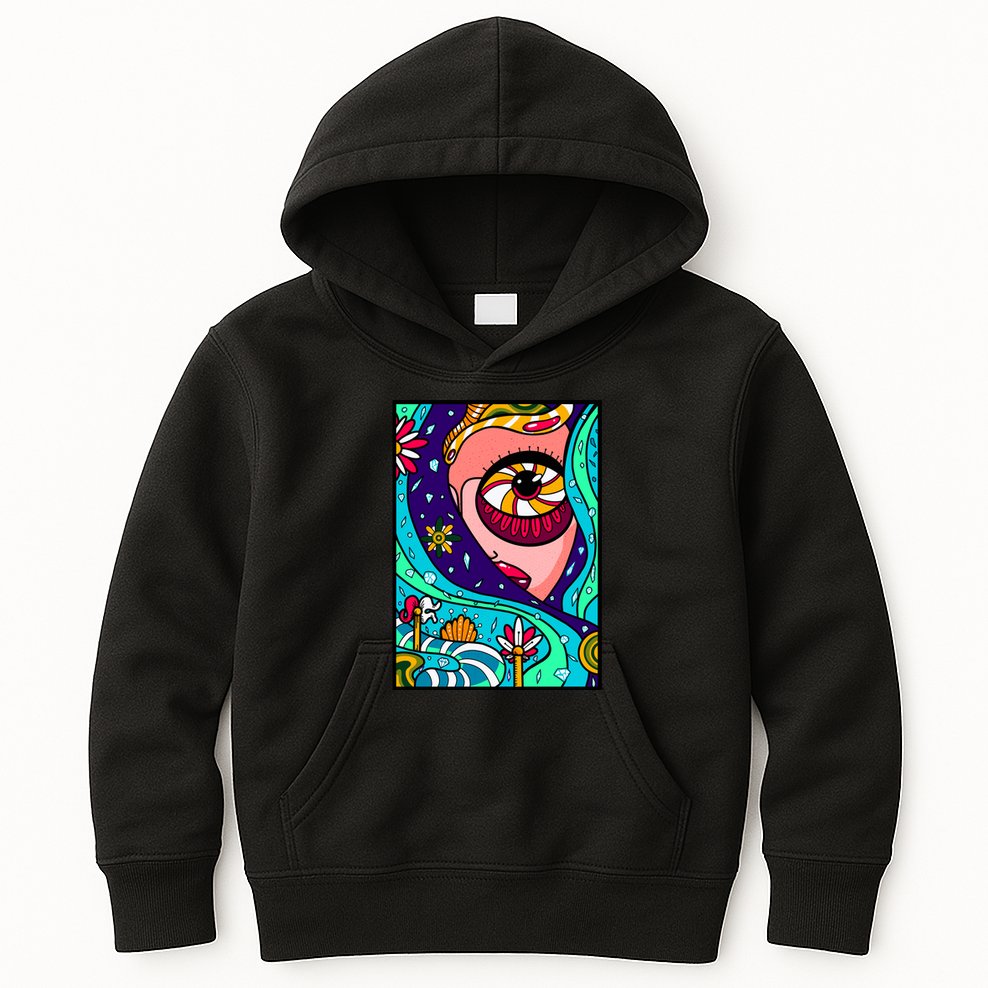 Abstract Sky Girl Kids Hoodie