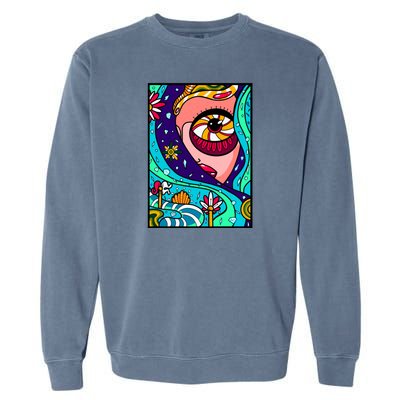 Abstract Sky Girl Garment-Dyed Sweatshirt