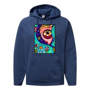 Abstract Sky Girl Performance Fleece Hoodie