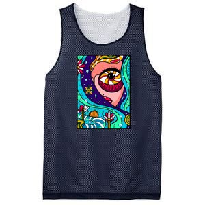 Abstract Sky Girl Mesh Reversible Basketball Jersey Tank