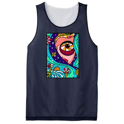 Abstract Sky Girl Mesh Reversible Basketball Jersey Tank