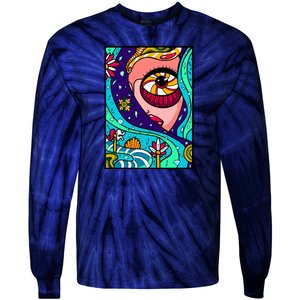 Abstract Sky Girl Tie-Dye Long Sleeve Shirt