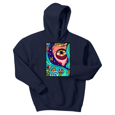 Abstract Sky Girl Kids Hoodie