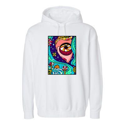 Abstract Sky Girl Garment-Dyed Fleece Hoodie