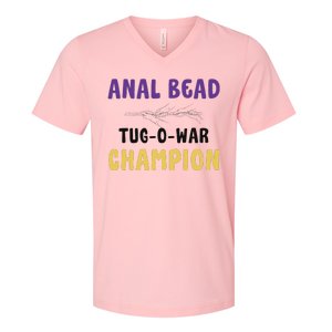 Anal Bead Tug O War Champion V-Neck T-Shirt