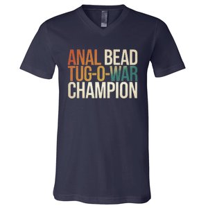 Anal Bead Tugowar Champion Funny Saying V-Neck T-Shirt