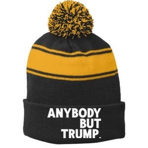 Anybody But Trump Stripe Pom Pom Beanie