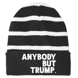 Anybody But Trump Striped Beanie with Solid Band