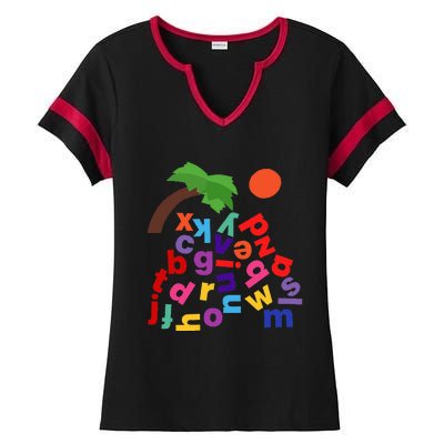 Alphabet Boom Tree Ladies Halftime Notch Neck Tee