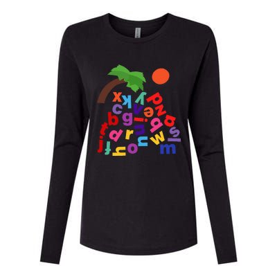 Alphabet Boom Tree Womens Cotton Relaxed Long Sleeve T-Shirt