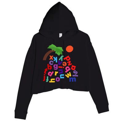 Alphabet Boom Tree Crop Fleece Hoodie