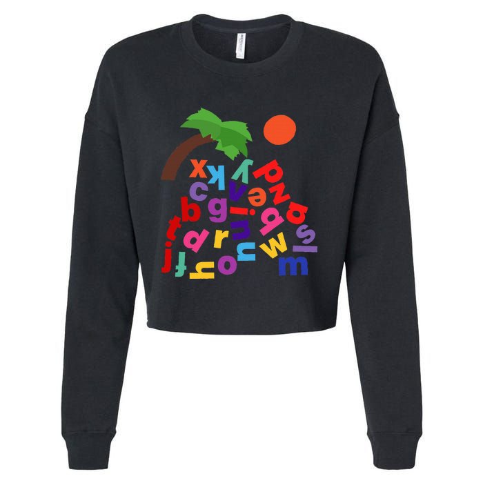 Alphabet Boom Tree Cropped Pullover Crew