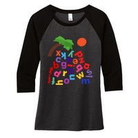 Alphabet Boom Tree Women's Tri-Blend 3/4-Sleeve Raglan Shirt